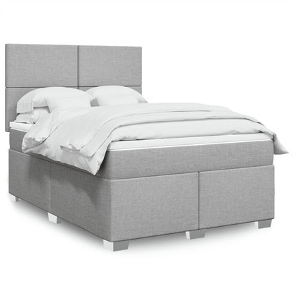 Giroletto a Molle con Materasso Grigio Chiaro 160x200cm Tessuto | homemem39