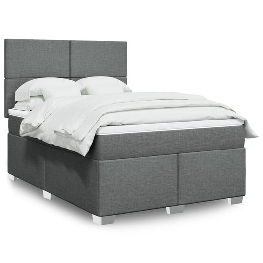 Giroletto a Molle con Materasso Grigio Scuro 160x200 cm Tessuto