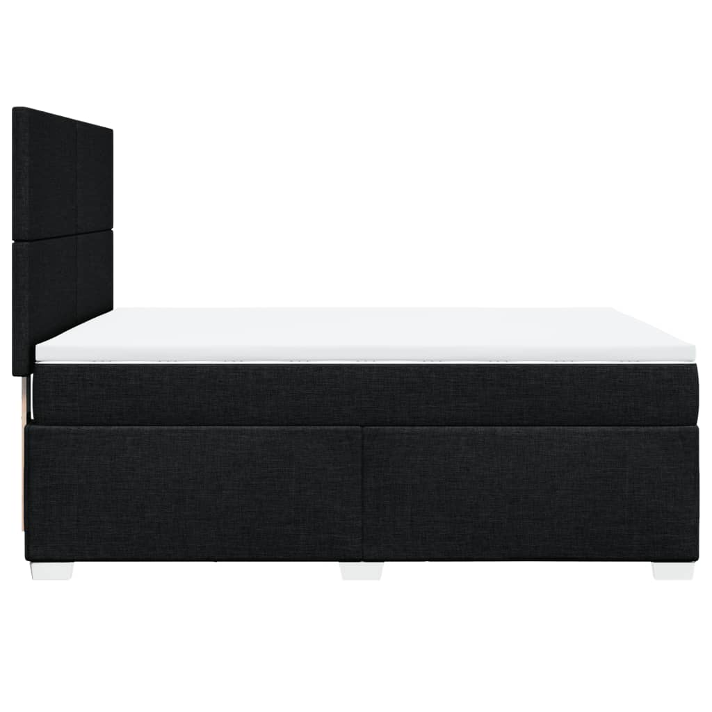 Giroletto a Molle con Materasso Nero 160x200 cm in Tessuto | homemem39