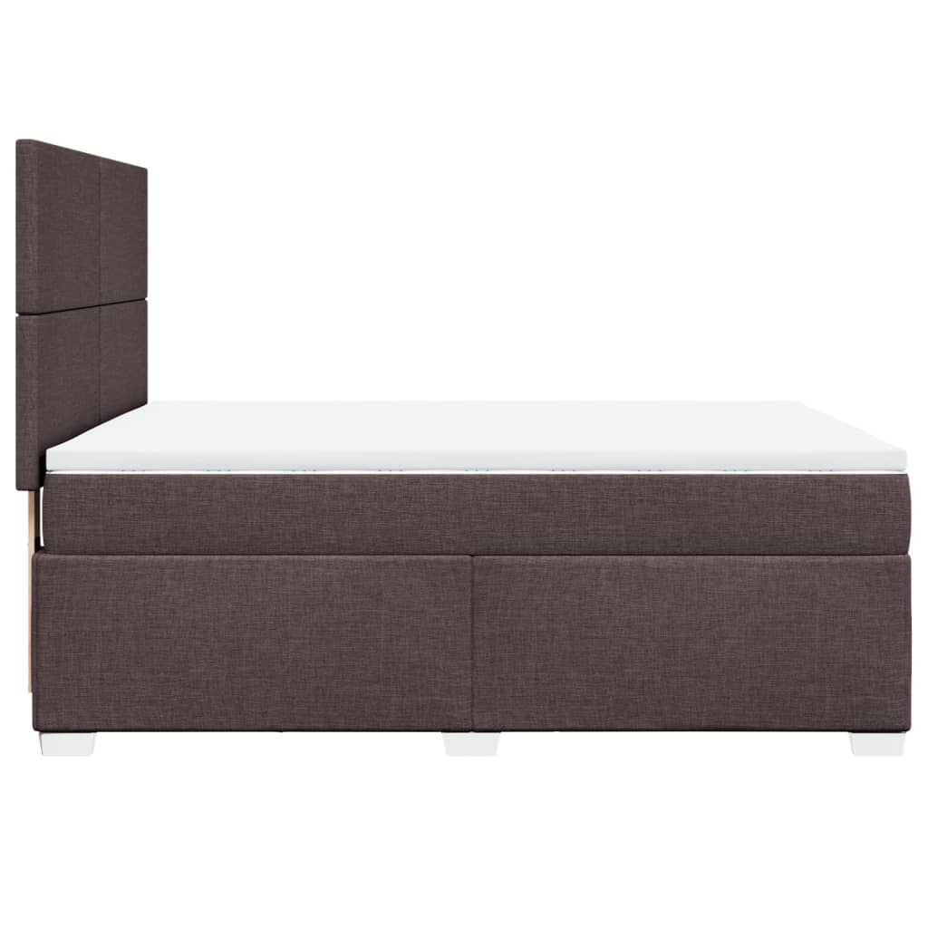 Giroletto a Molle con Materasso Marrone Scuro 160x200cm Tessuto | homemem39