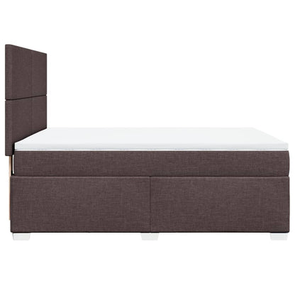 Giroletto a Molle con Materasso Marrone Scuro 160x200cm Tessuto | homemem39
