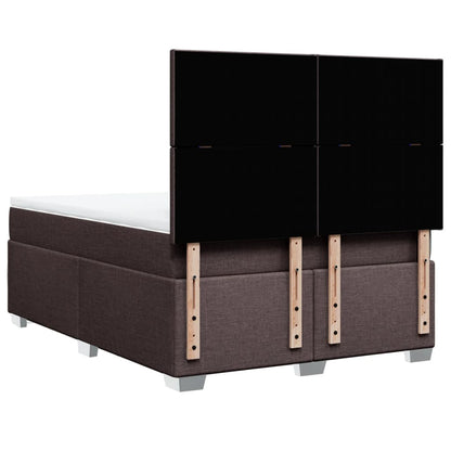 Giroletto a Molle con Materasso Marrone Scuro 160x200cm Tessuto | homemem39