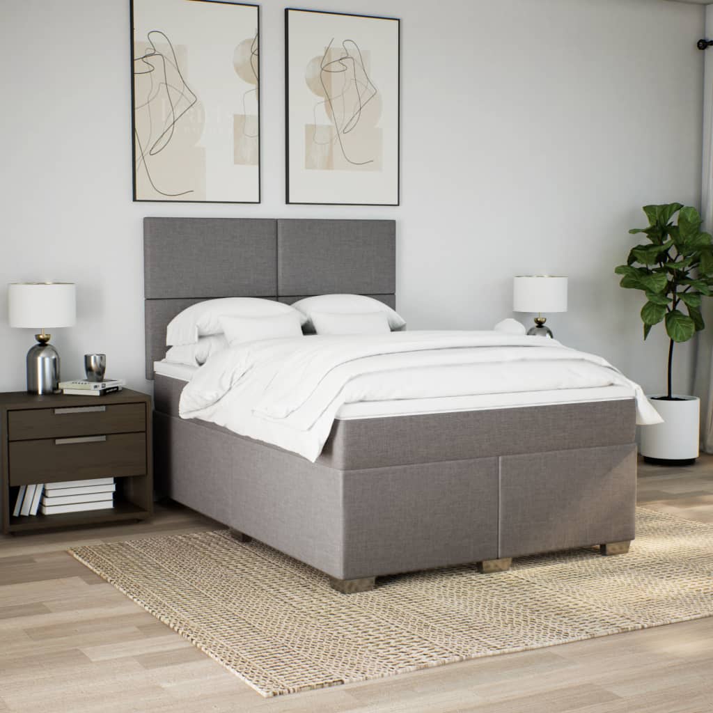 Giroletto a Molle con Materasso Tortora 160x200 cm in Tessuto | homemem39
