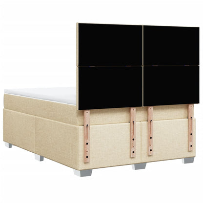 Giroletto a Molle con Materasso Crema 160x200 cm in Tessuto