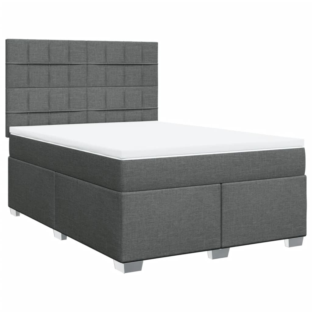 Giroletto a Molle con Materasso Grigio Scuro 160x200 cm Tessuto | homemem39