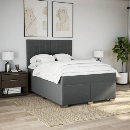 Giroletto a Molle con Materasso Grigio Scuro 160x200 cm Tessuto | homemem39