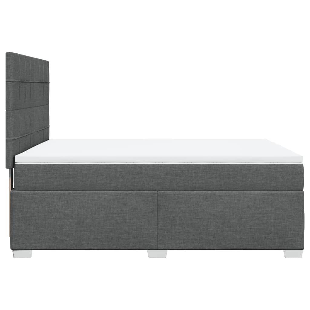 Giroletto a Molle con Materasso Grigio Scuro 160x200 cm Tessuto | homemem39