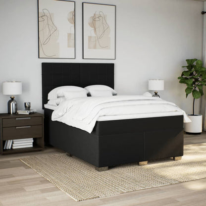 Giroletto a Molle con Materasso Nero 160x200 cm in Tessuto | homemem39