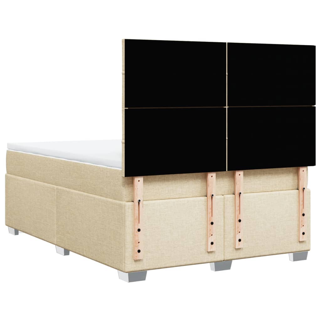 Giroletto a Molle con Materasso Crema 160x200 cm in Tessuto | homemem39