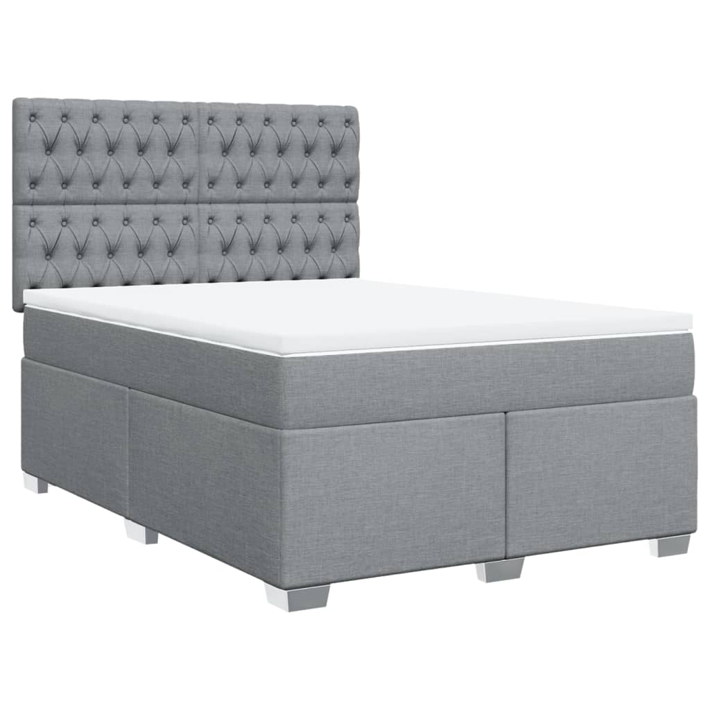 Giroletto a Molle con Materasso Grigio Chiaro 160x200cm Tessuto | homemem39