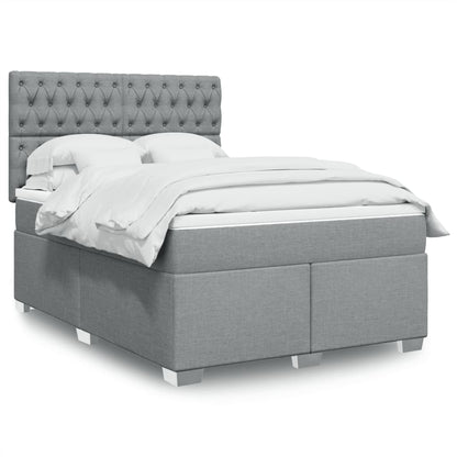 Giroletto a Molle con Materasso Grigio Chiaro 160x200cm Tessuto | homemem39