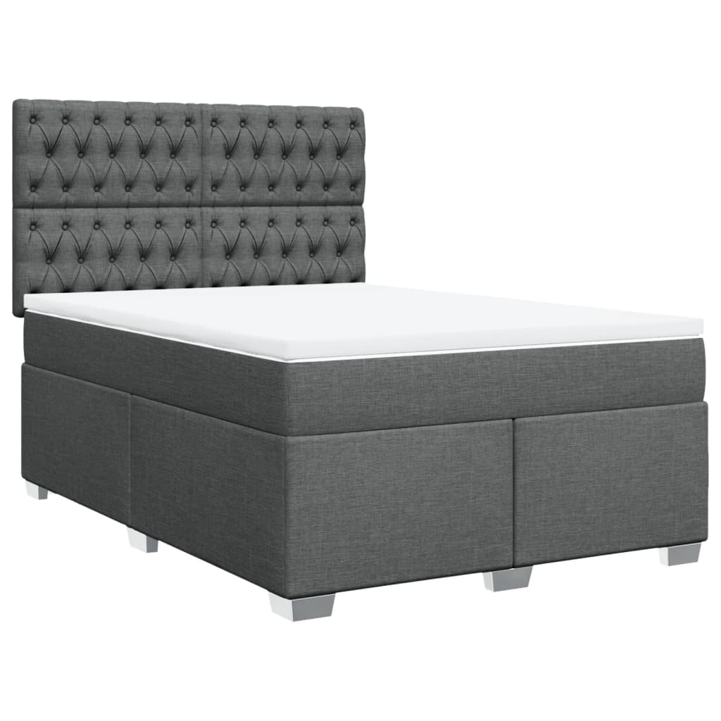 Giroletto a Molle con Materasso Grigio Scuro 160x200 cm Tessuto | homemem39