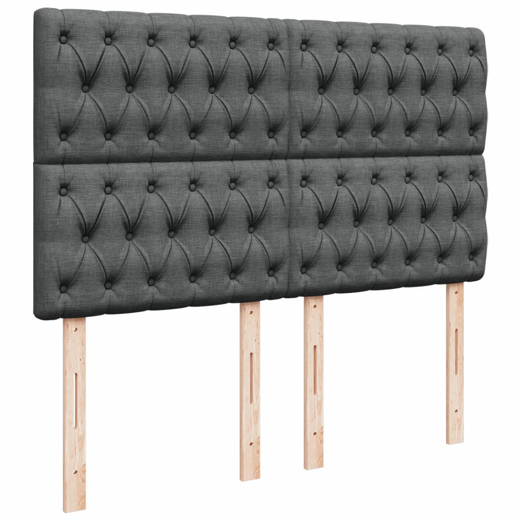 Giroletto a Molle con Materasso Grigio Scuro 160x200 cm Tessuto | homemem39