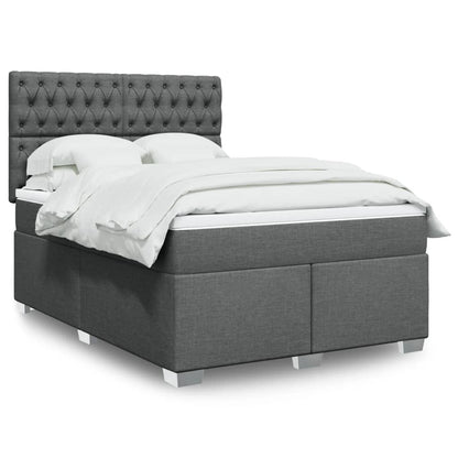 Giroletto a Molle con Materasso Grigio Scuro 160x200 cm Tessuto | homemem39