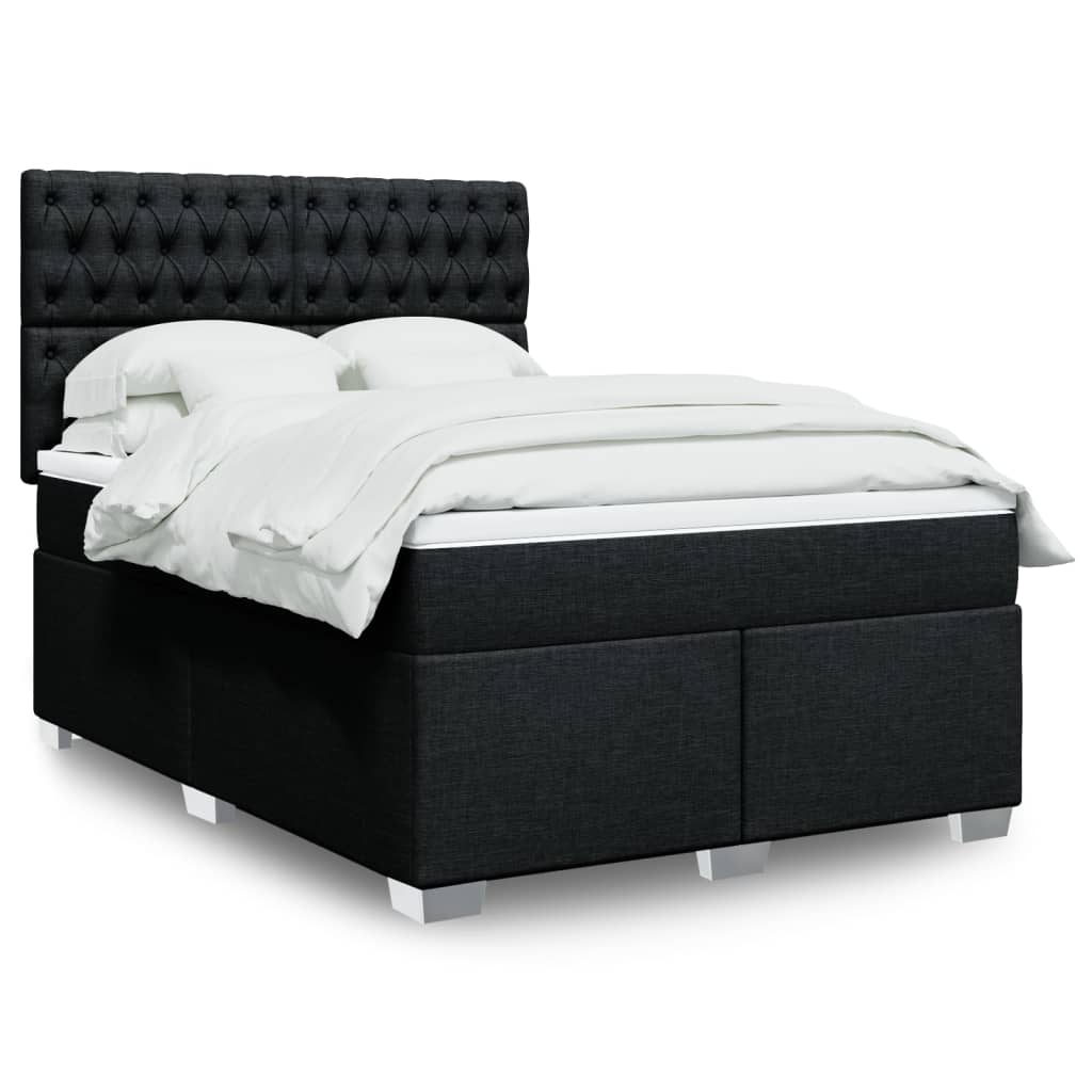Giroletto a Molle con Materasso Nero 160x200 cm in Tessuto | homemem39