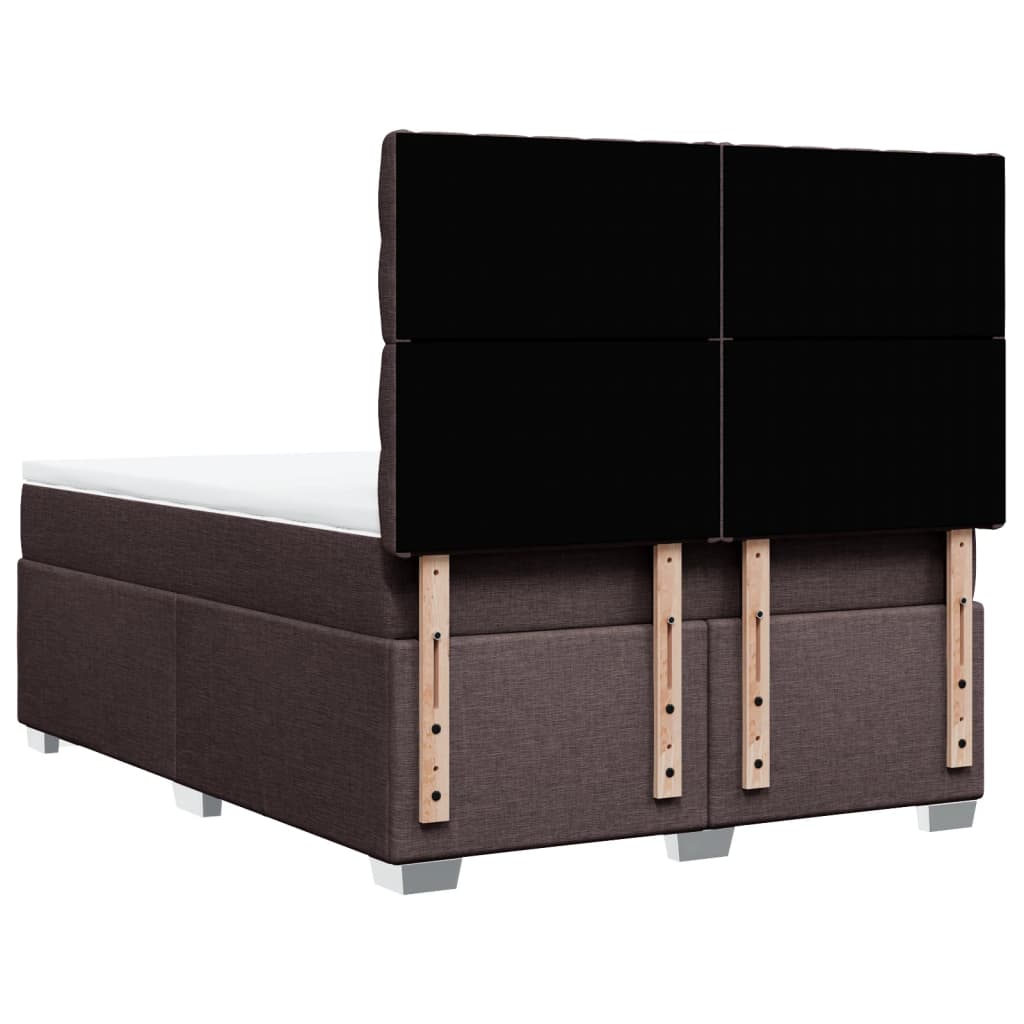 Giroletto a Molle con Materasso Marrone Scuro 160x200cm Tessuto | homemem39