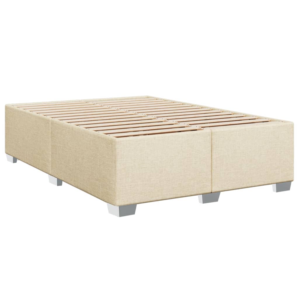 Giroletto a Molle con Materasso Crema 160x200 cm in Tessuto | homemem39