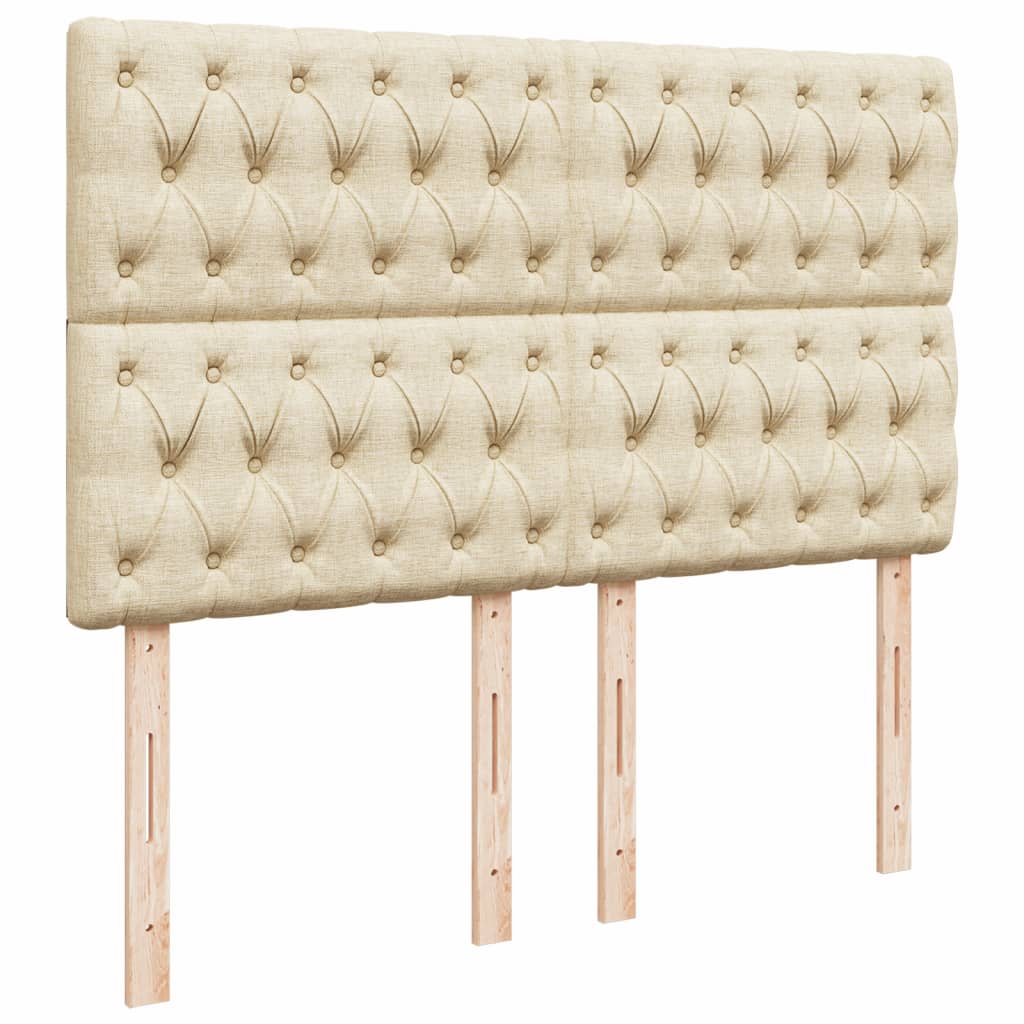 Giroletto a Molle con Materasso Crema 160x200 cm in Tessuto | homemem39