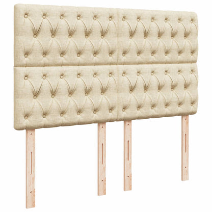 Giroletto a Molle con Materasso Crema 160x200 cm in Tessuto | homemem39