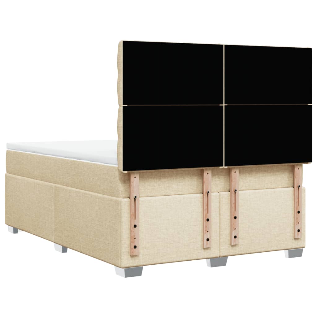Giroletto a Molle con Materasso Crema 160x200 cm in Tessuto | homemem39