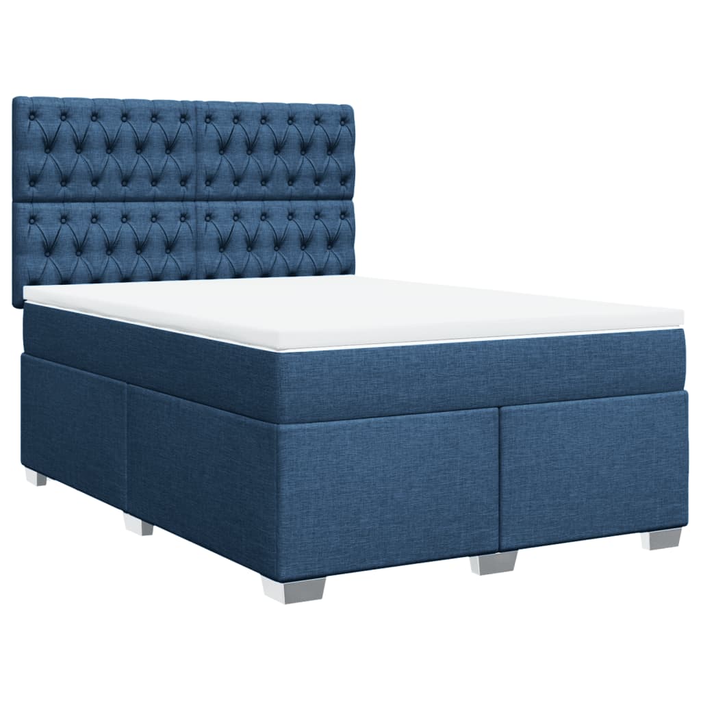 Giroletto a Molle con Materasso Blu 160x200 cm in Tessuto