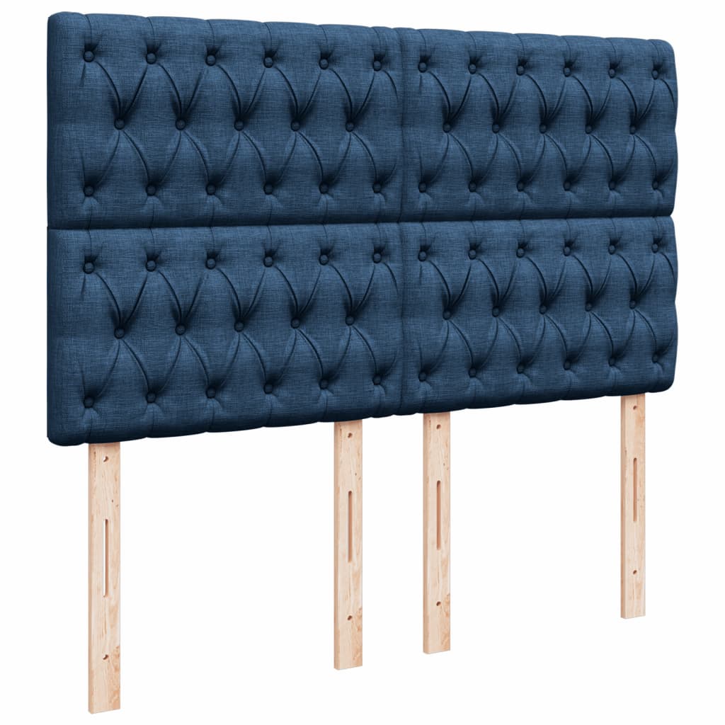 Giroletto a Molle con Materasso Blu 160x200 cm in Tessuto | homemem39