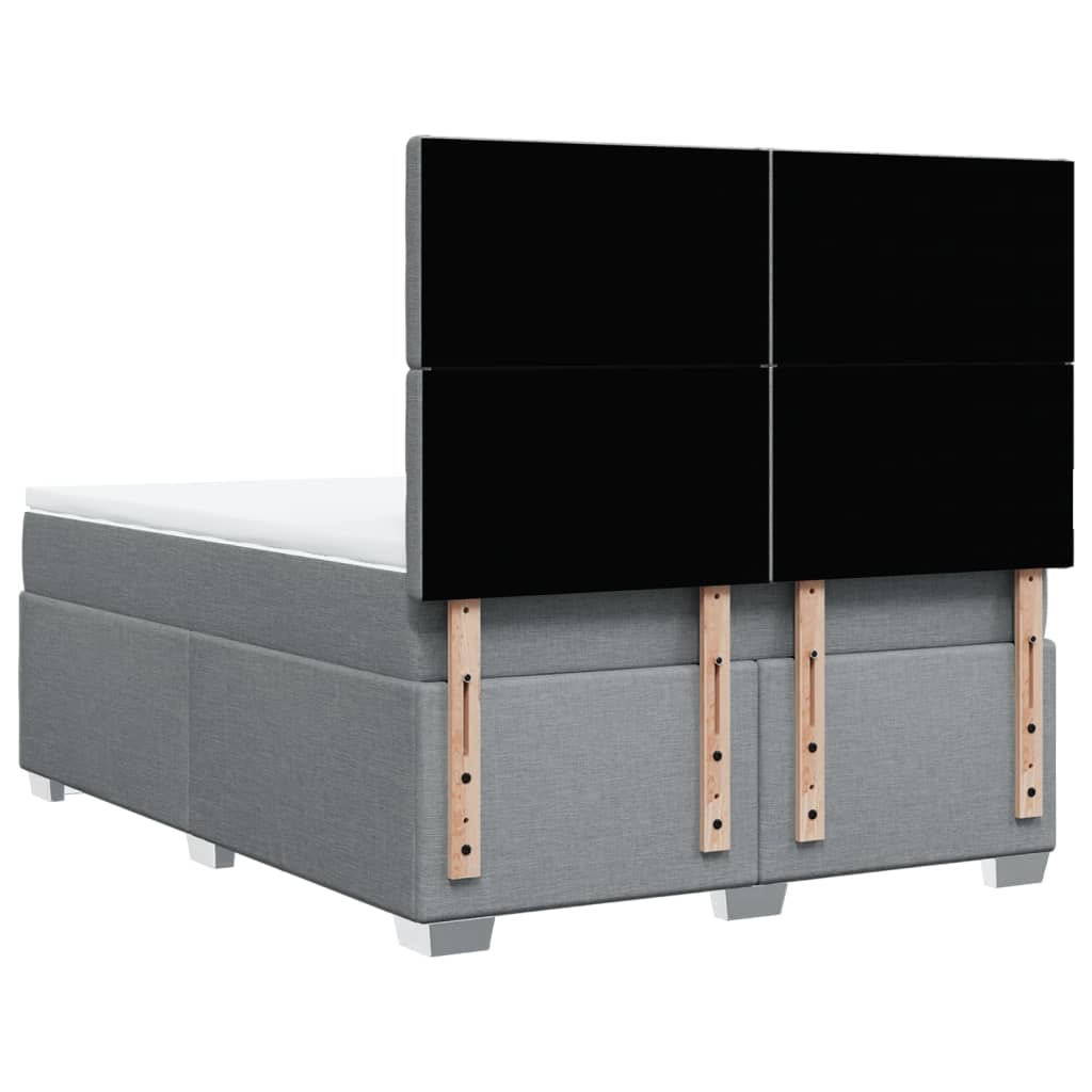 Giroletto a Molle con Materasso Grigio Chiaro 160x200cm Tessuto | homemem39