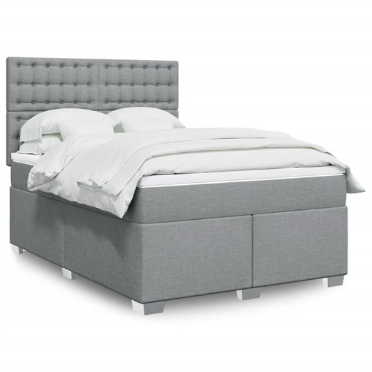 Giroletto a Molle con Materasso Grigio Chiaro 160x200cm Tessuto