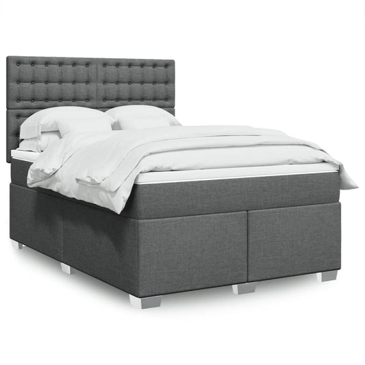 Giroletto a Molle con Materasso Grigio Scuro 160x200 cm Tessuto