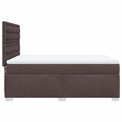 Giroletto a Molle con Materasso Marrone Scuro 160x200cm Tessuto | homemem39