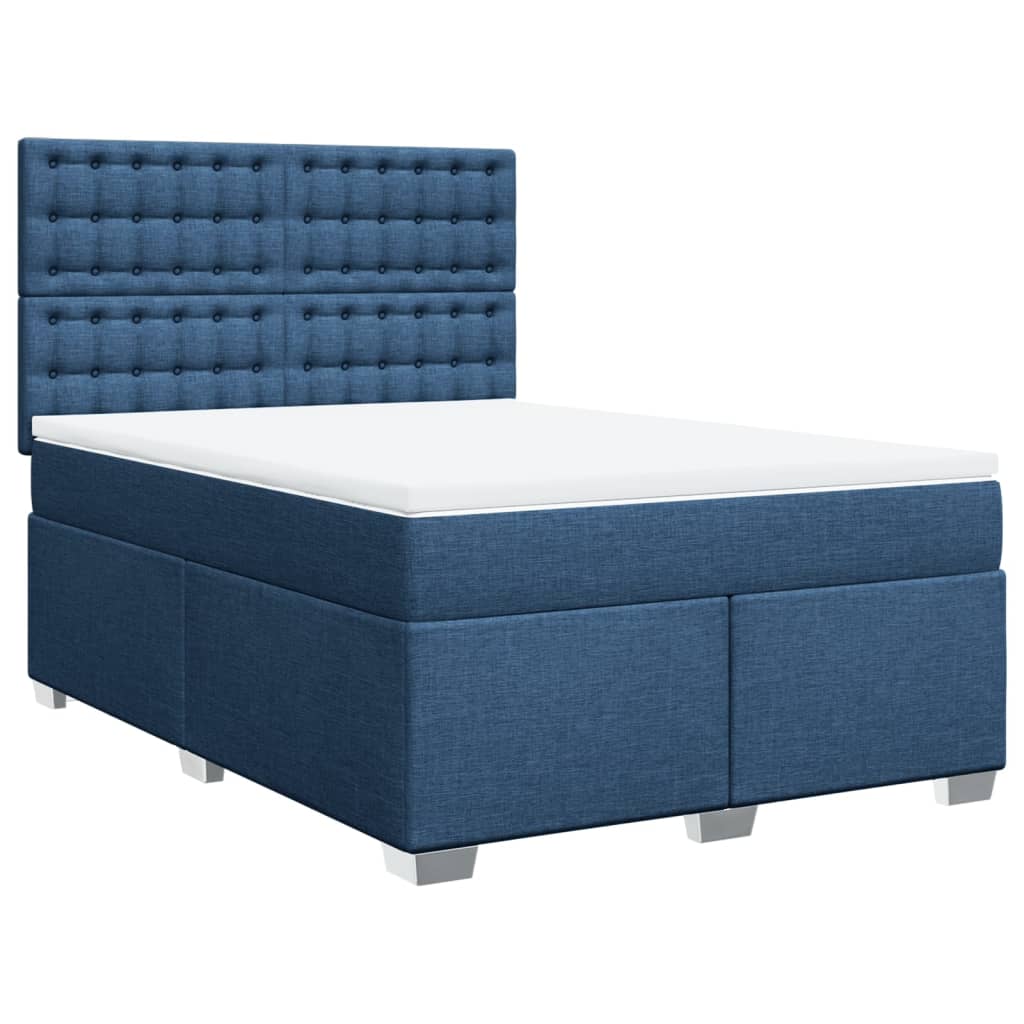 Giroletto a Molle con Materasso Blu 160x200 cm in Tessuto | homemem39