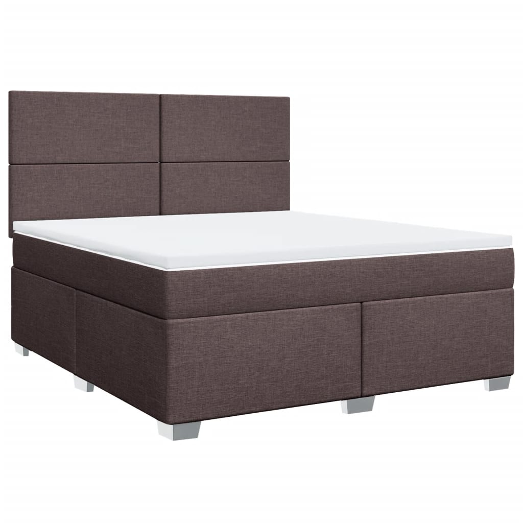 Giroletto a Molle con Materasso Marrone Scuro 180x200cm Tessuto | homemem39