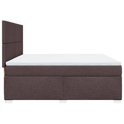Giroletto a Molle con Materasso Marrone Scuro 180x200cm Tessuto | homemem39