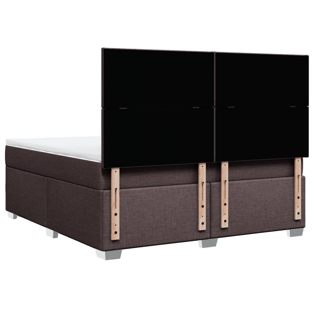 Giroletto a Molle con Materasso Marrone Scuro 180x200cm Tessuto | homemem39
