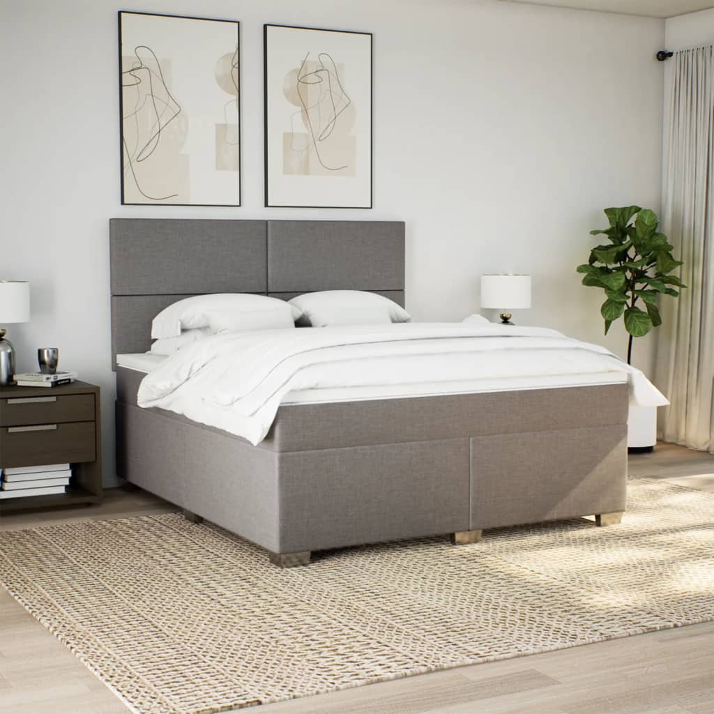 Giroletto a Molle con Materasso Tortora 180x200 cm in Tessuto | homemem39