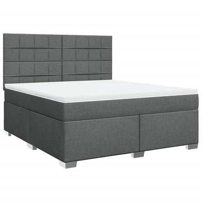 Giroletto a Molle con Materasso Grigio Scuro 180x200 cm Tessuto
