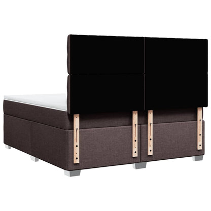 Giroletto a Molle con Materasso Marrone Scuro 180x200cm Tessuto | homemem39