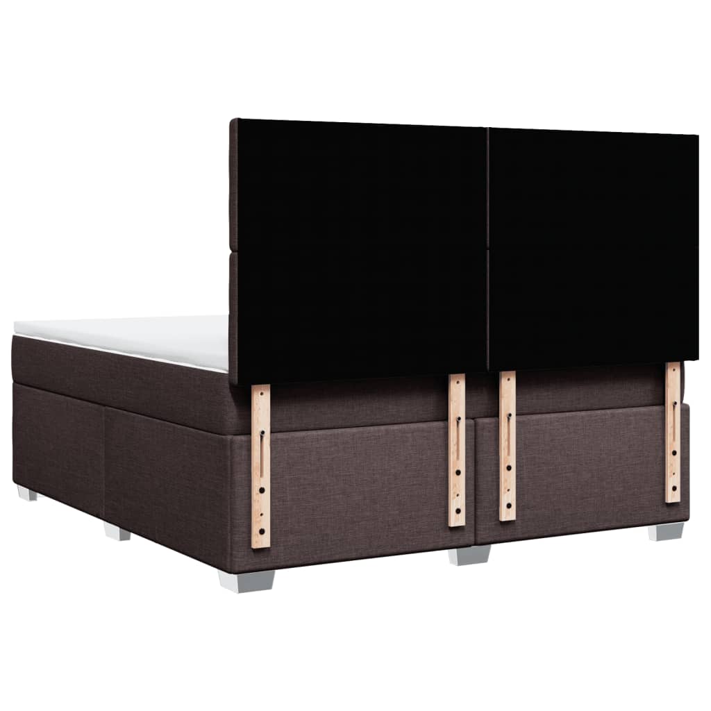 Giroletto a Molle con Materasso Marrone Scuro 180x200cm Tessuto | homemem39