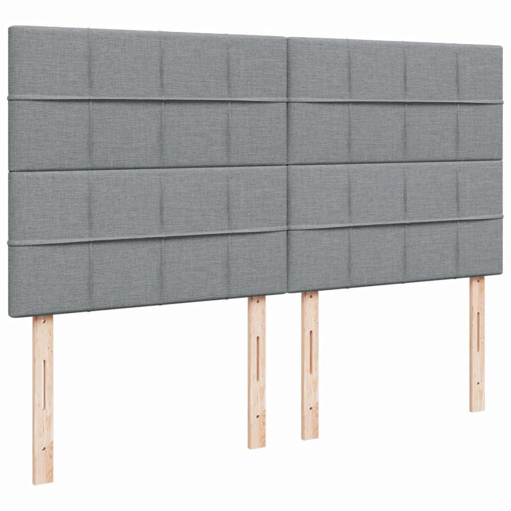 Giroletto a Molle con Materasso Grigio Chiaro 200x200cm Tessuto