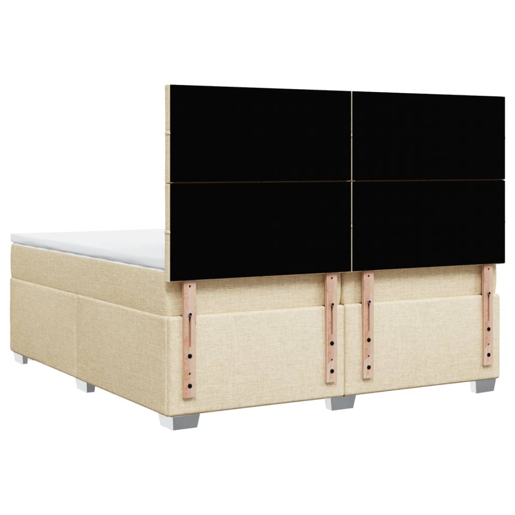 Giroletto a Molle con Materasso Crema 200x200 cm in Tessuto