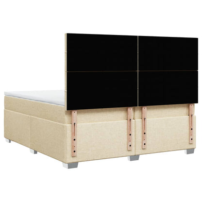 Giroletto a Molle con Materasso Crema 200x200 cm in Tessuto
