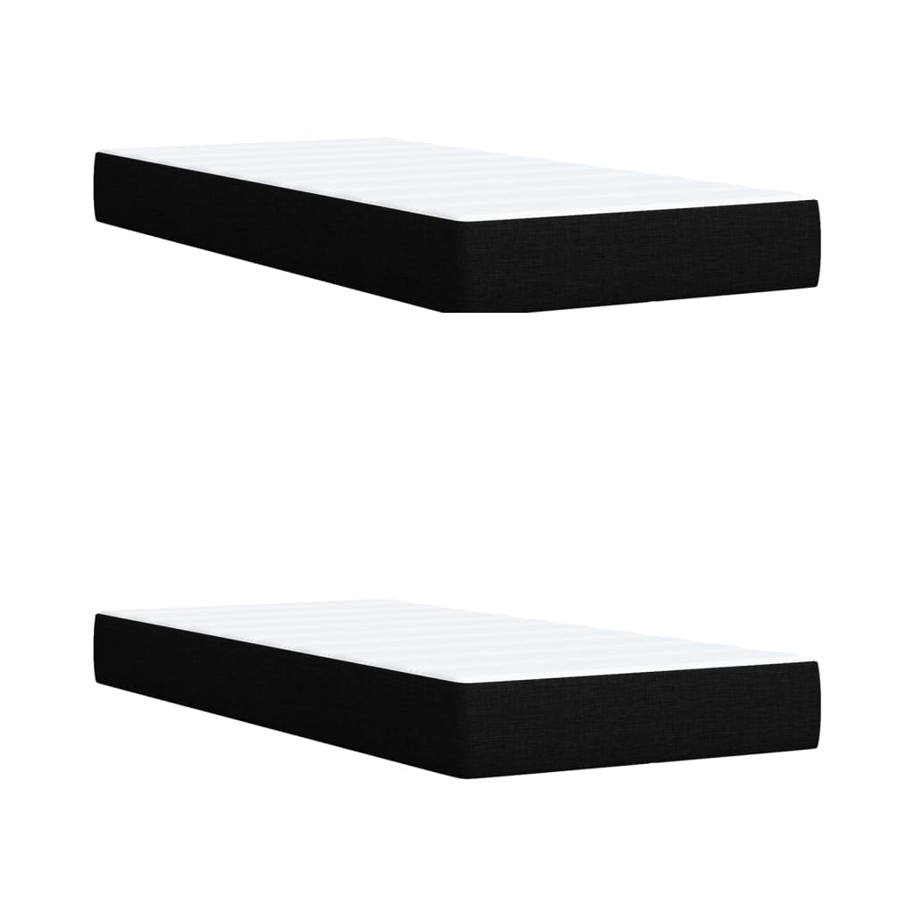 Giroletto a Molle con Materasso Nero 200x200 cm in Tessuto - homemem39