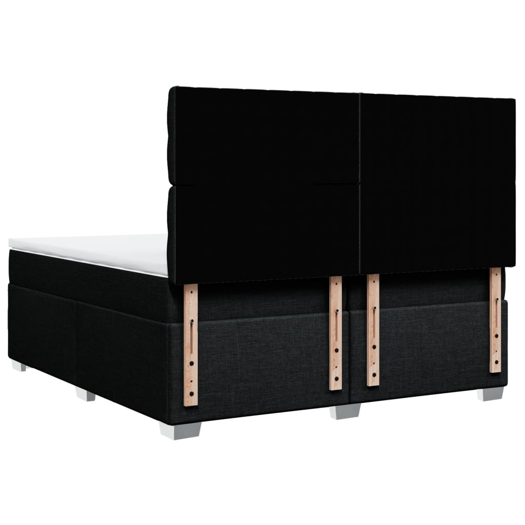 Giroletto a Molle con Materasso Nero 200x200 cm in Tessuto - homemem39