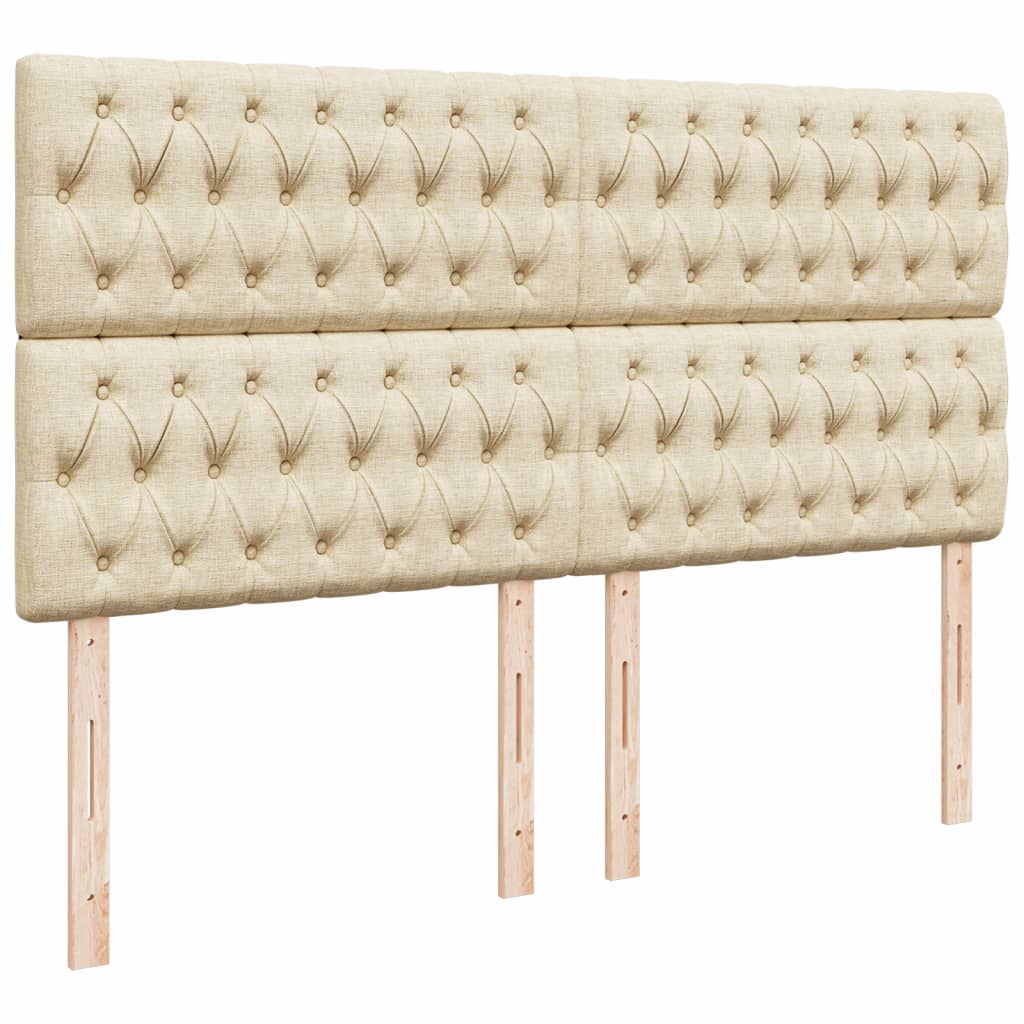 Giroletto a Molle con Materasso Crema 200x200 cm in Tessuto - homemem39