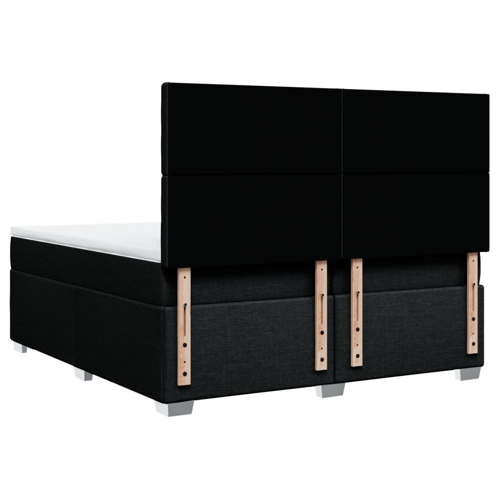 Giroletto a Molle con Materasso Nero 200x200 cm in Tessuto - homemem39