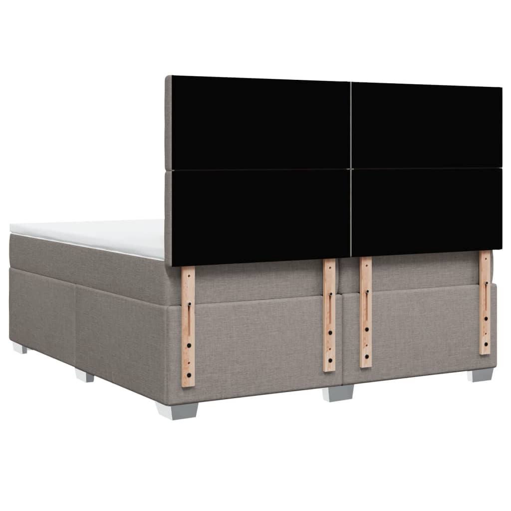 Giroletto a Molle con Materasso Tortora 200x200 cm in Tessuto