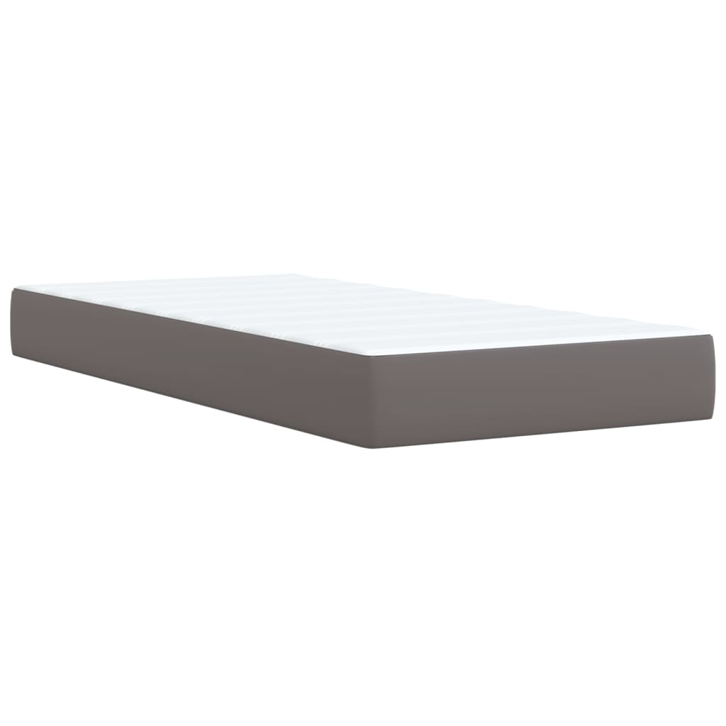 Giroletto a Molle con Materasso Grigio 90x190 cm in Similpelle | homemem39