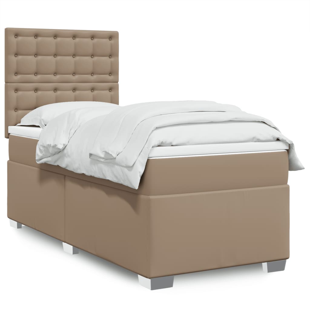 Giroletto a Molle con Materasso Cappuccino 90x190 cm Similpelle | homemem39