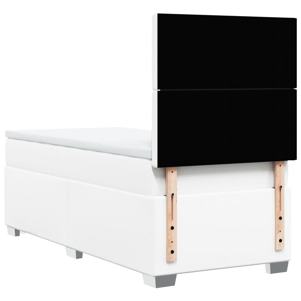 Giroletto a Molle con Materasso Bianco 90x200 cm in Similpelle