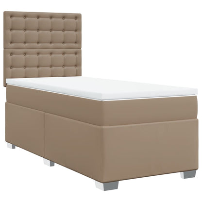 Giroletto a Molle con Materasso Cappuccino 100x200cm Similpelle